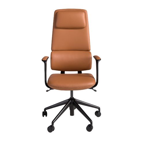 Silla oficina giratoria polipiel marrón
