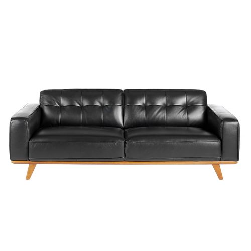 Chester 3 seater sofa in black leather