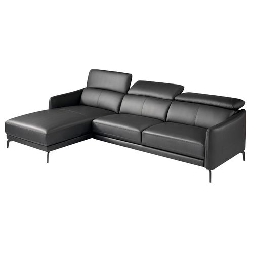 Sofá chaise longue izquierda piel negro
