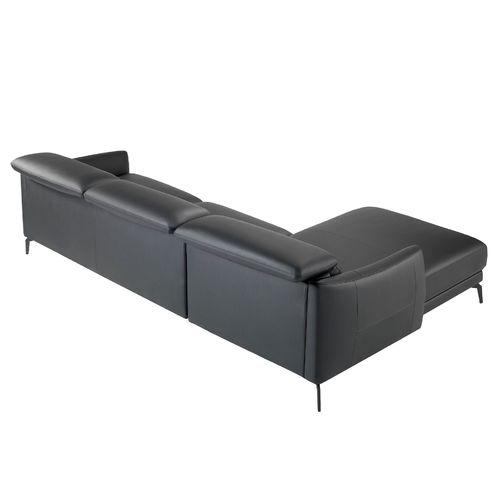 Sofá chaise longue izquierda piel negro