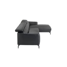 Sofá chaise longue derecha piel negro
