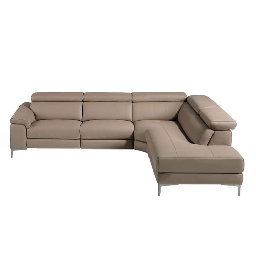 Right chaise longue relaxation sofa in mink leather