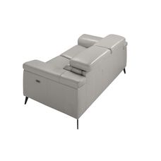 2 seater relaxation sofa in grey leather 2 seater relaxation sofa in grey leather