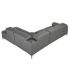 Sofá chaise longue relax derecha piel gris oscuro Sofá chaise longue relax derecha piel gris oscuro