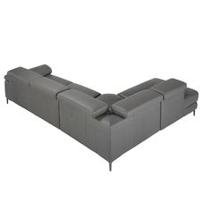 Sofá chaise longue relax izquierda piel gris oscuro Sofá chaise longue relax izquierda piel gris oscuro