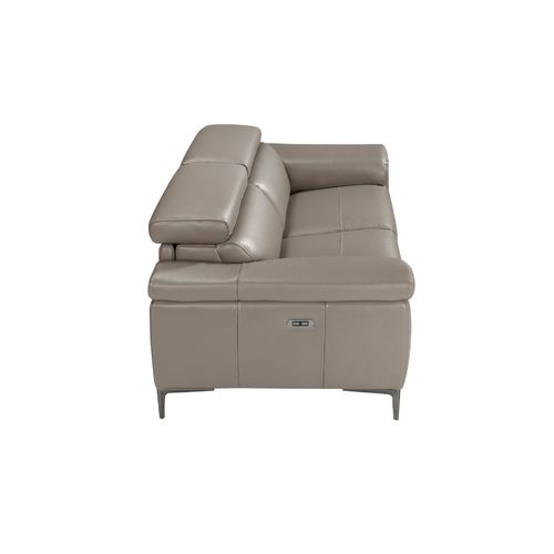 3 seater relaxation sofa in dark grey leather