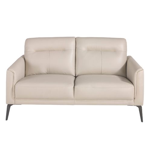 Sofá 2 plazas piel gris taupe