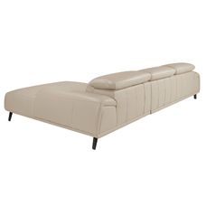 Sofá chaise longue derecha piel gris taupe