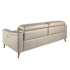 Sofá relax 3 plazas piel gris taupe Sofá relax 3 plazas piel gris taupe