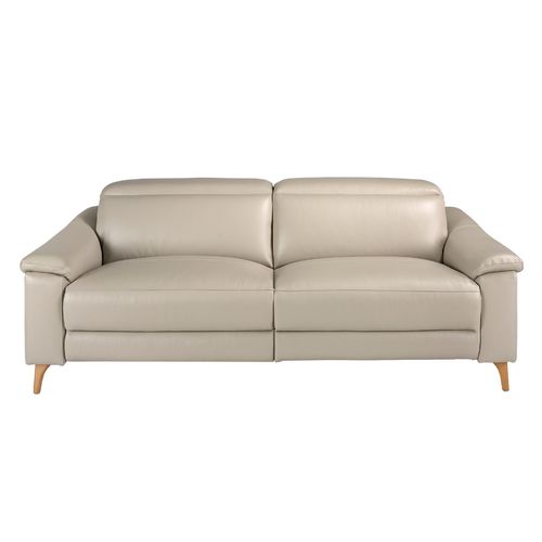 Sofá relax 3 plazas piel gris taupe
