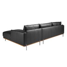 Sofá chaise longue derecha piel negro