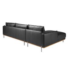 Sofá chaise longue izquierda piel negro Sofá chaise longue izquierda piel negro