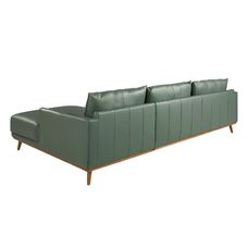 Sofá chaise longue derecha piel verde Sofá chaise longue derecha piel verde