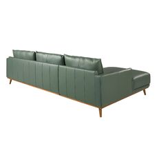 Sofá chaise longue izquierda piel verde Sofá chaise longue izquierda piel verde