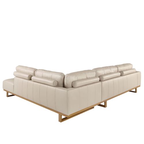 Right corner sofa in sand leather