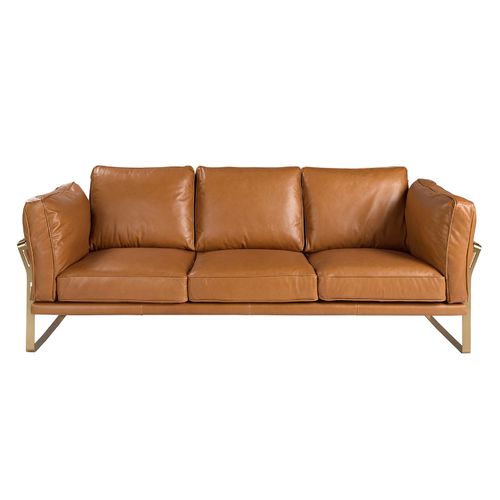 3 seater sofa in camel leather