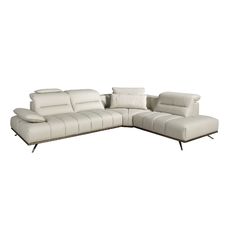 Sofá chaise longue derecha piel gris claro