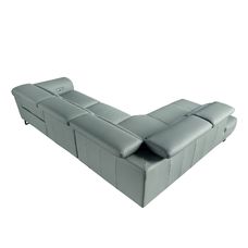 Sofá chaise longue relax izquierda piel verde turquesa Sofá chaise longue relax izquierda piel verde turquesa