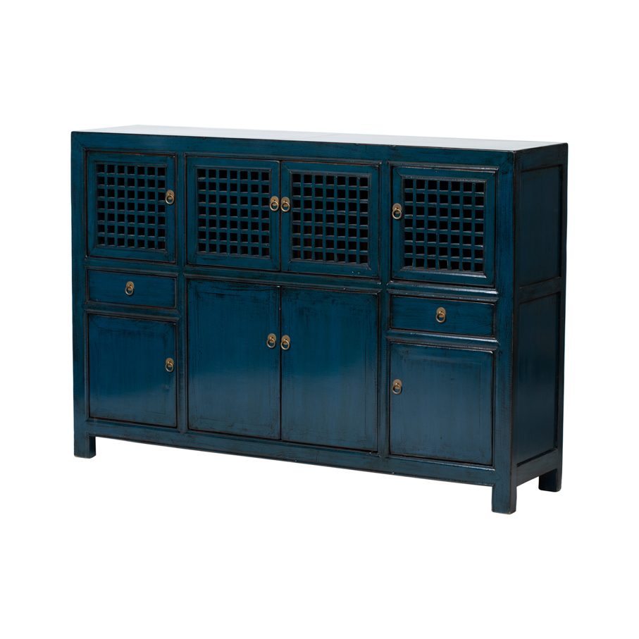 Cabinet blue 8 doors 2 drawers BE610