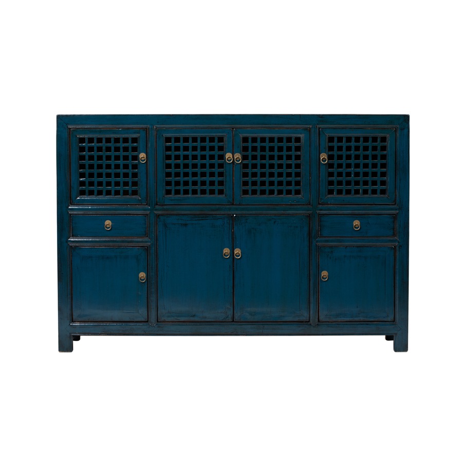 Cabinet blue 8 doors 2 drawers BE610