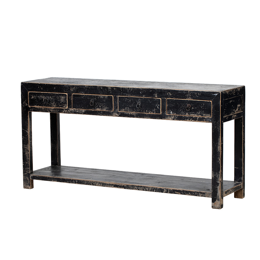 Console black 4 drawers BK042