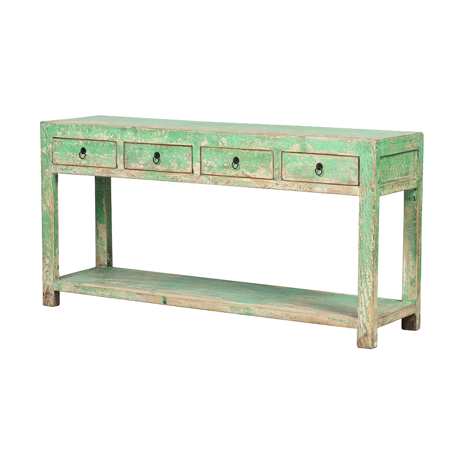 Console green 4 drawers BK044