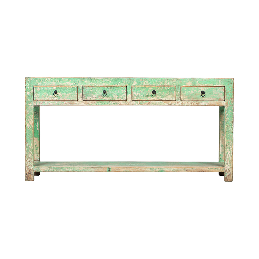 Console green 4 drawers BK044