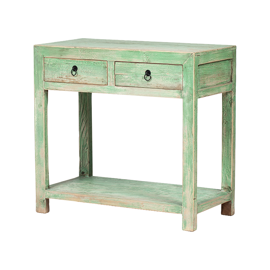 Console green 2 drawers BK060