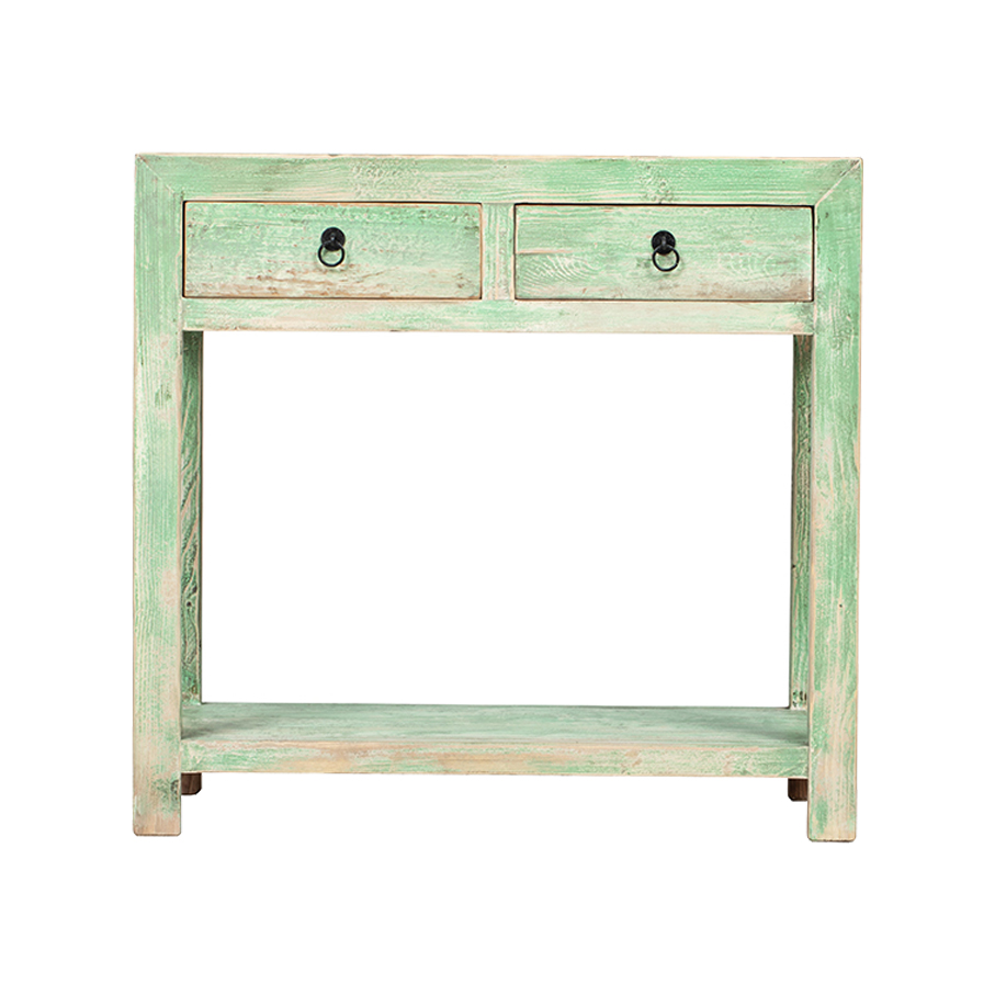 Console green 2 drawers BK060