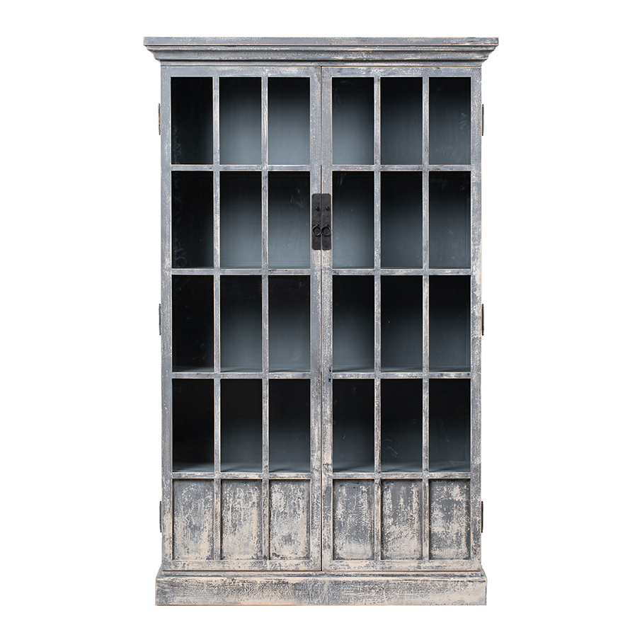 Glass cabinet grey 2 doors BK135