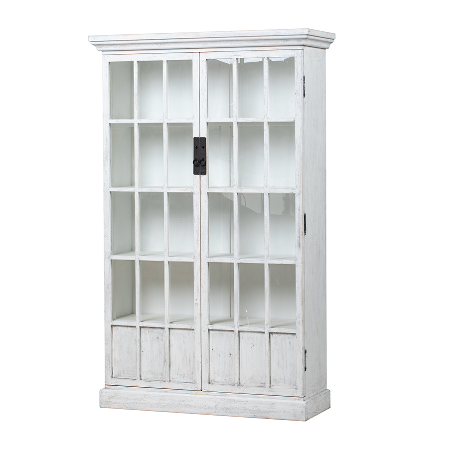 Glass cabinet white 2 doors BK136