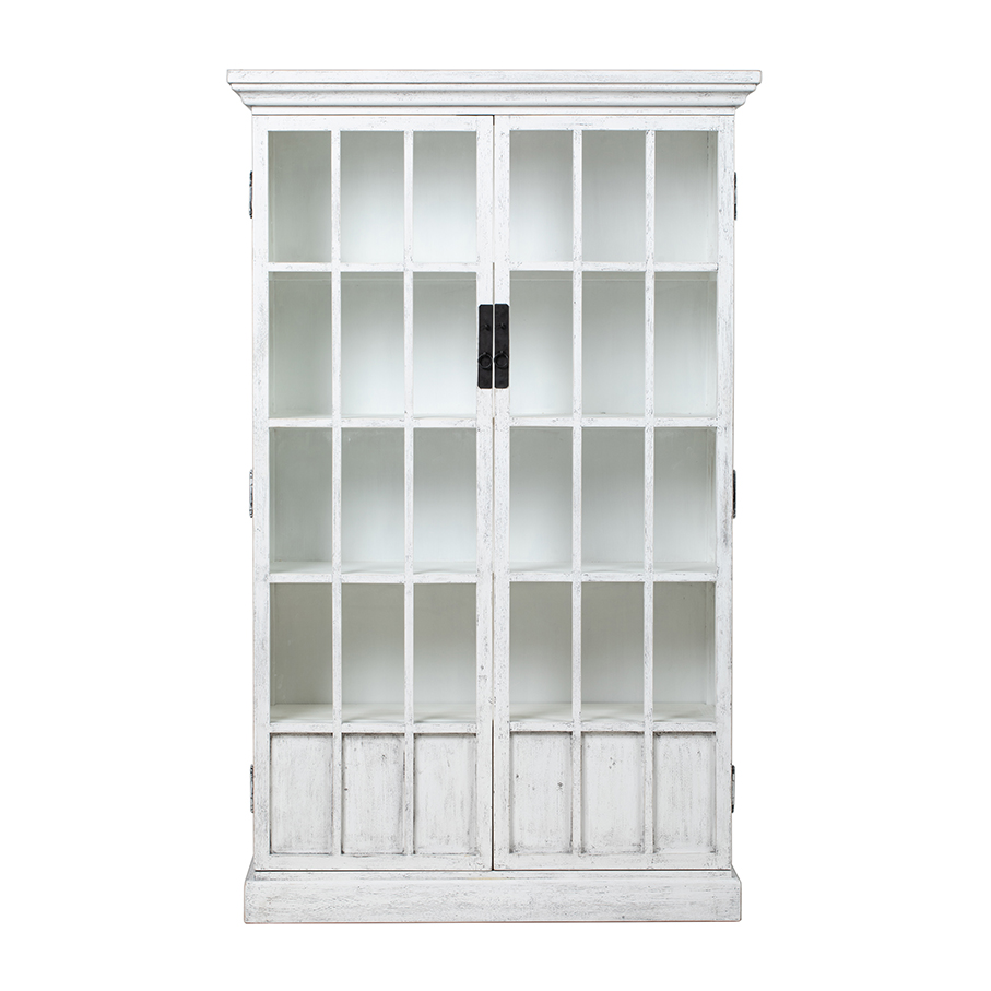 Glass cabinet white 2 doors BK136