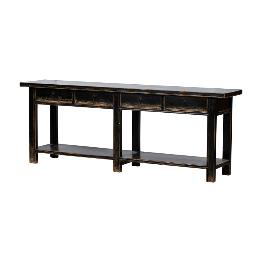 Console black 4 drawers BK233