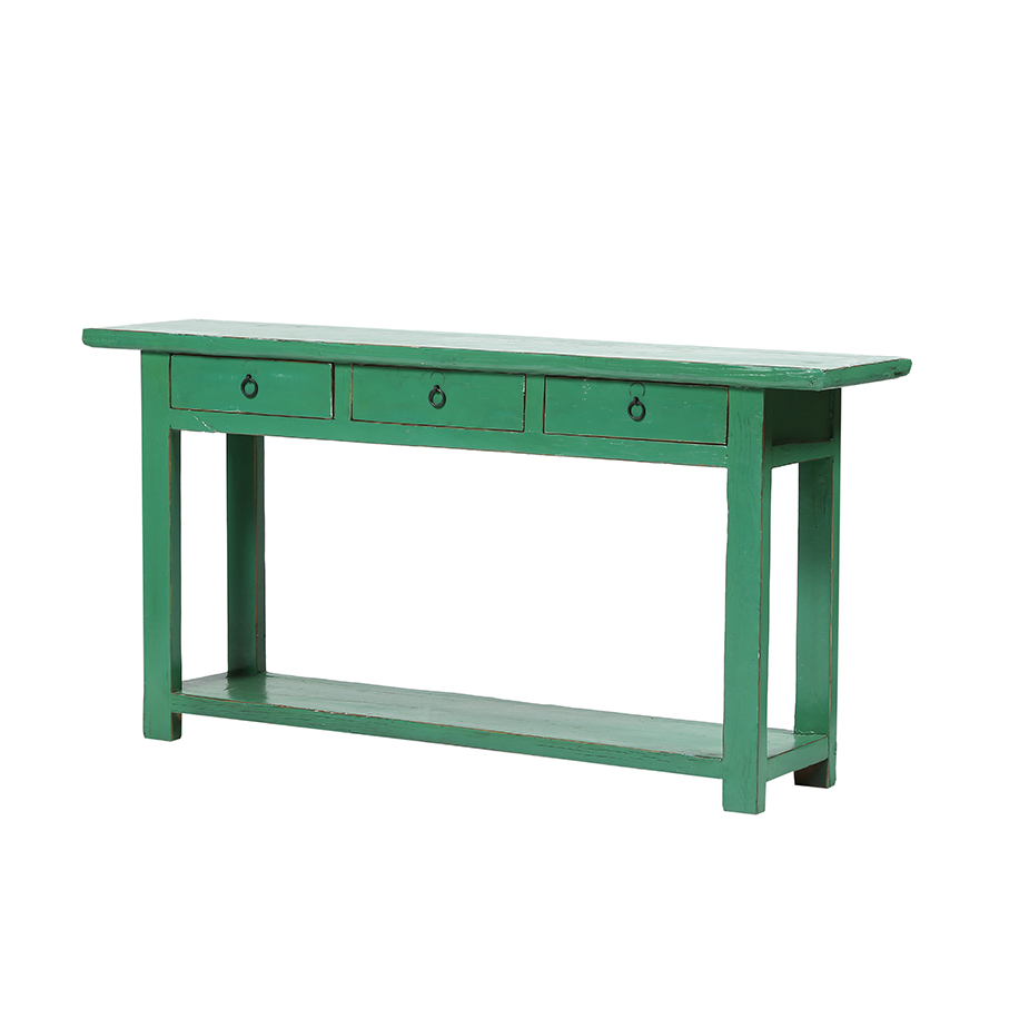 Console green 3 drawers CL185