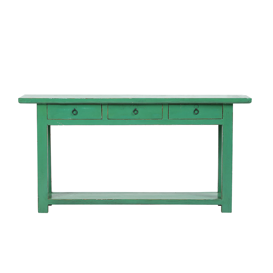 Console green 3 drawers CL185