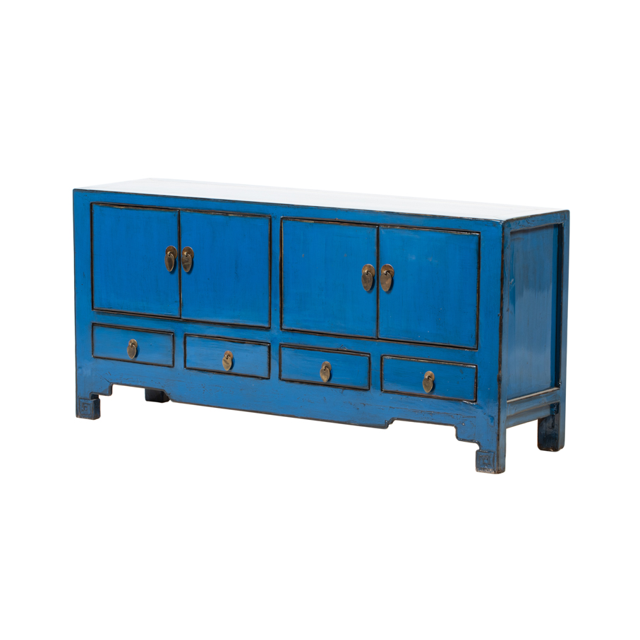 Piecero azul 4 puertas 4 cajones JM823