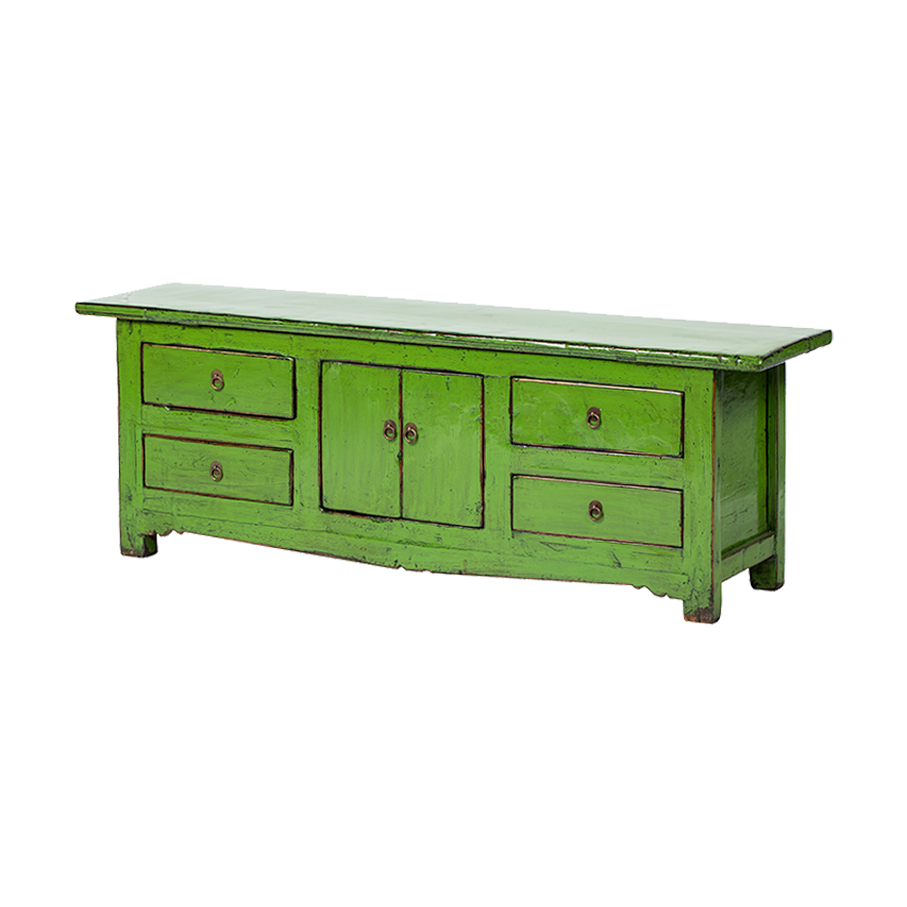 TV stand green 4 drawers 2 doors JN105