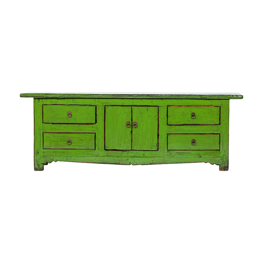 TV stand green 4 drawers 2 doors JN105