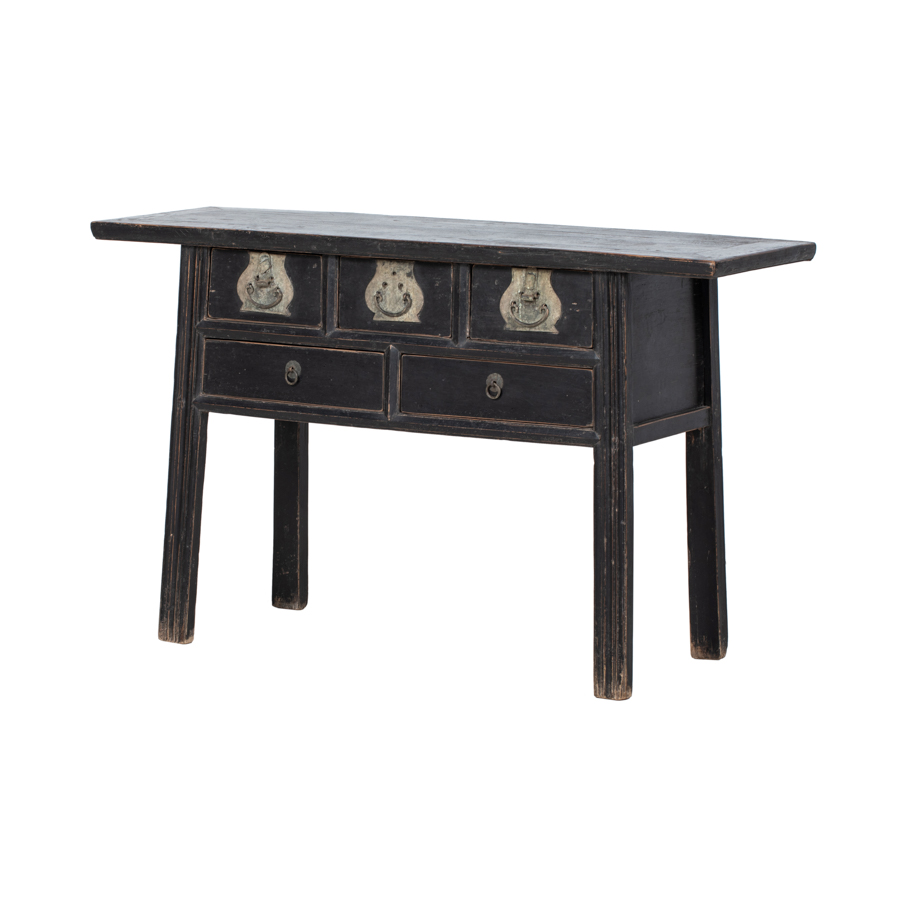 Console black 5 drawers KN001