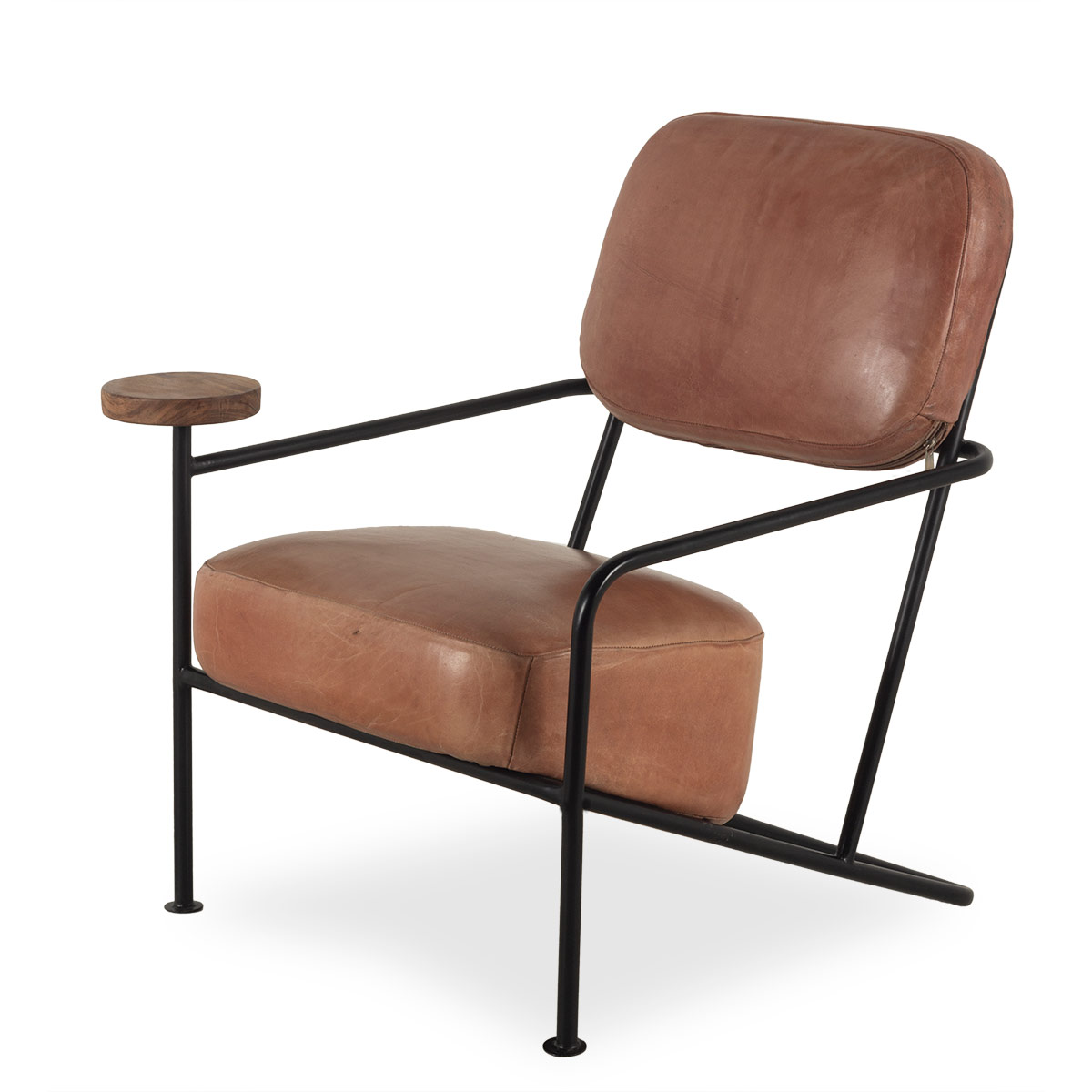 Armchair with cupholder Seltan brown