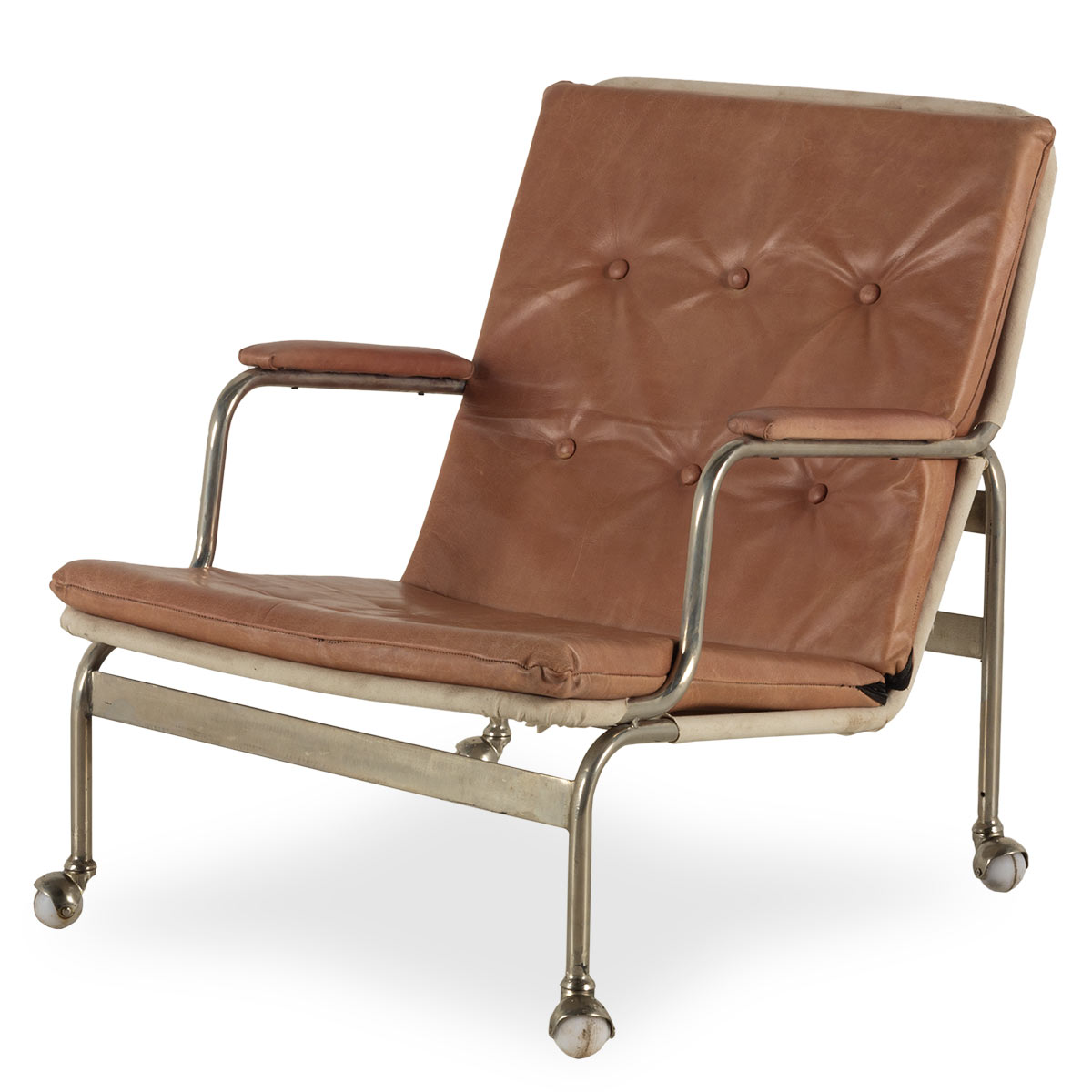 Brown leather armchairs Saúl