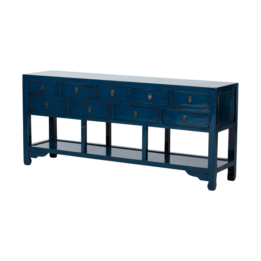 Mesa azul 9 cajones BE685