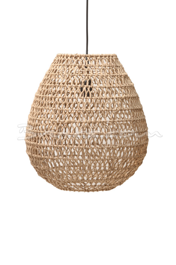 LÁMPARA TECHO BULB-M HIERRO-PAPEL NATURAL KHAKI