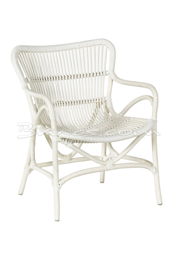 BUTACA BALI  RATTAN Y TEJIDO SINTÉTICO BLANCO