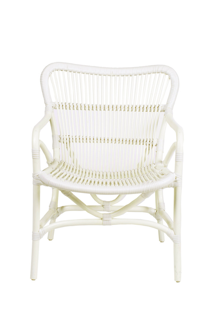 BUTACA BALI  RATTAN Y TEJIDO SINTÉTICO BLANCO