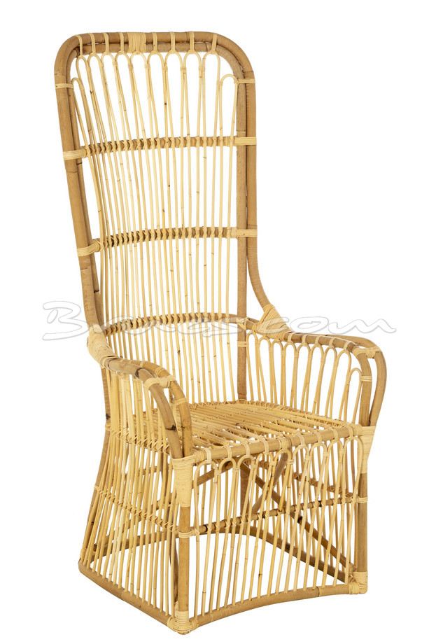 SILLA CON BRAZOS BOCARAY RATTAN Y TEJIDO NATURAL