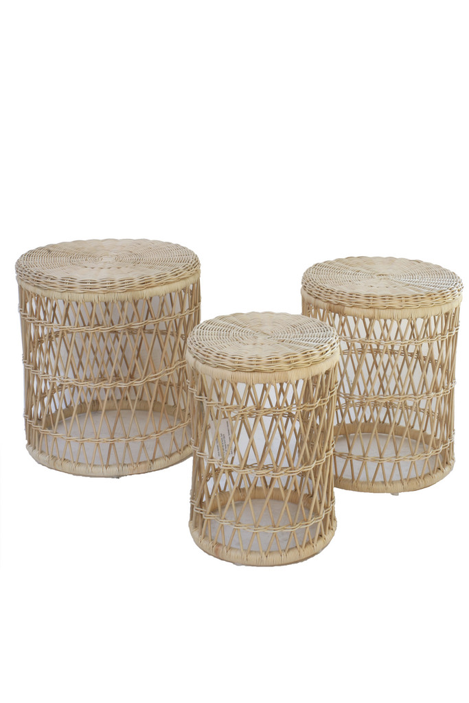 SET 3 MESAS CAPURATA  RED.RATTAN NATURAL