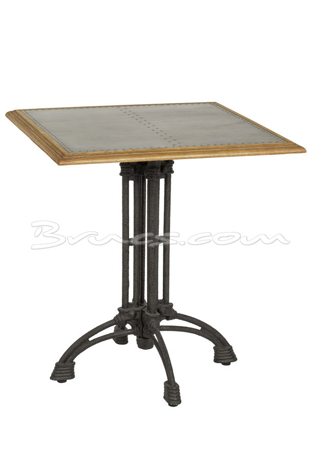 MESA COMEDOR GRAZ HIERRO GALVANIZADO, ROBLE VINTAG