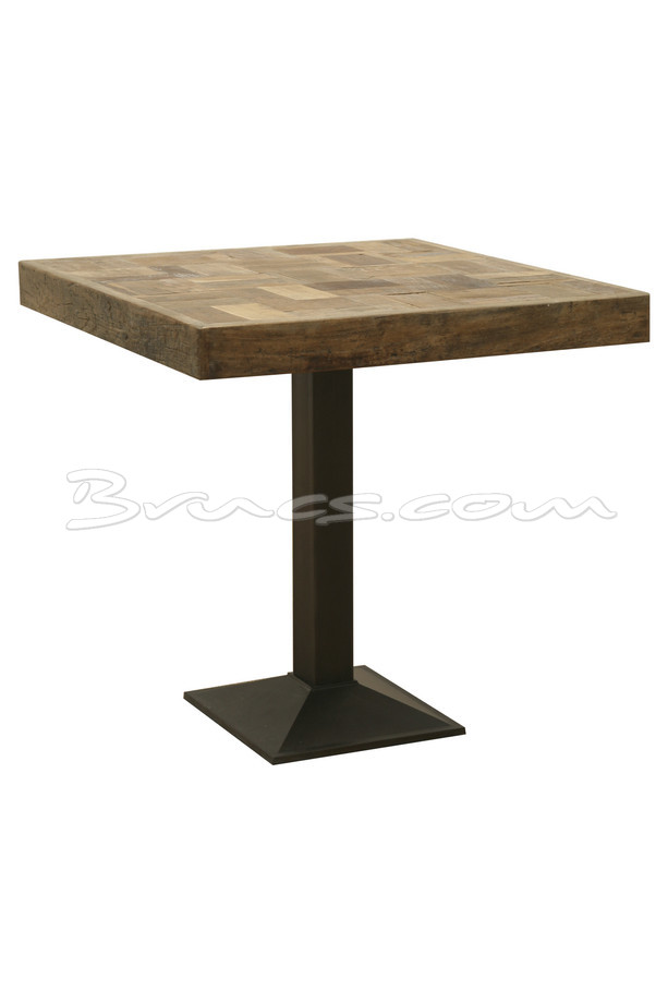 MESA COMEDOR CHECK OLMO NATURAL Y HIERRO