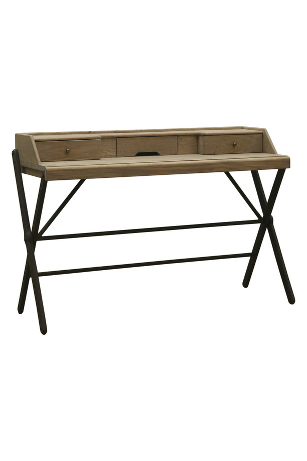 MESA CONSOLA PALMA ROBLE NATURAL C/PATAS HIERRO